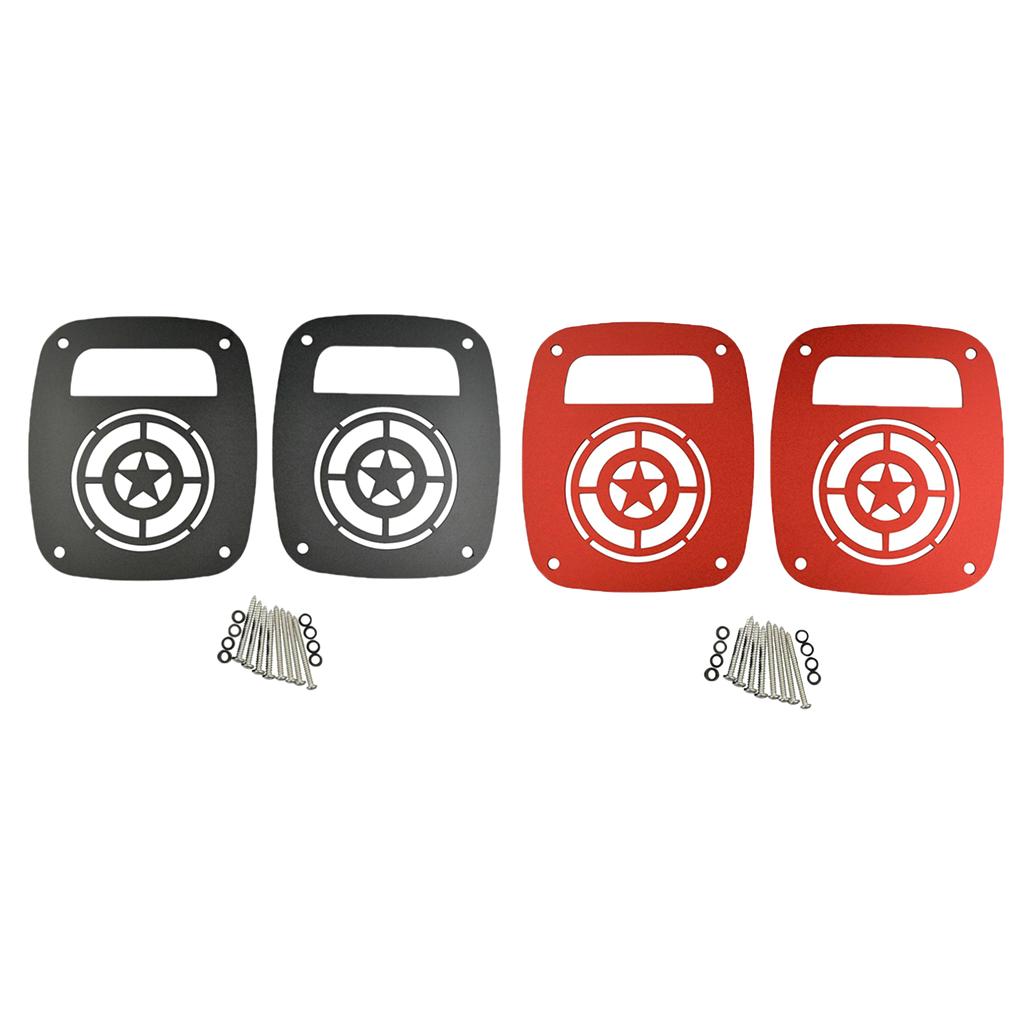 2Pcs Tail Light Cover Rear Lamp Protector Guard For Jeep Wrangler TJ Black