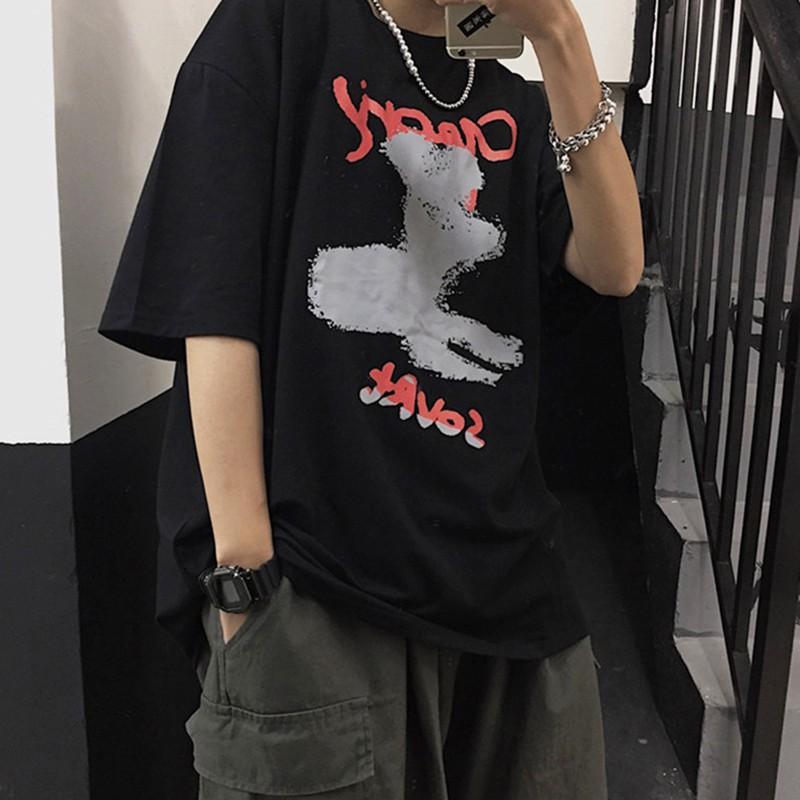 Áo Thun Ngắn Tay In Họa Tiết Graffiti Phong Cách Hàn Quốc