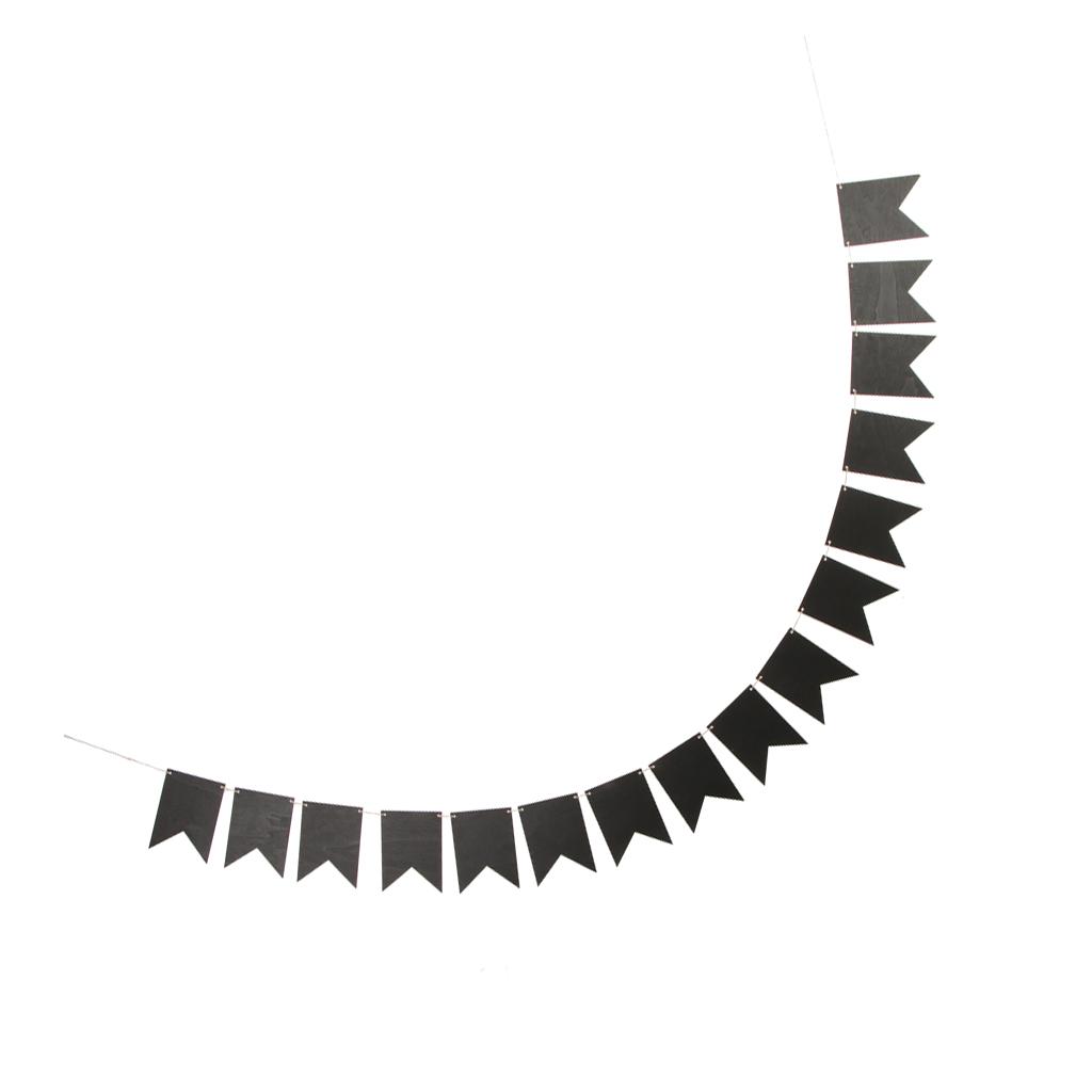 Wooden Chalkboard Pennant Flag DIY Banner Garland Party Decor