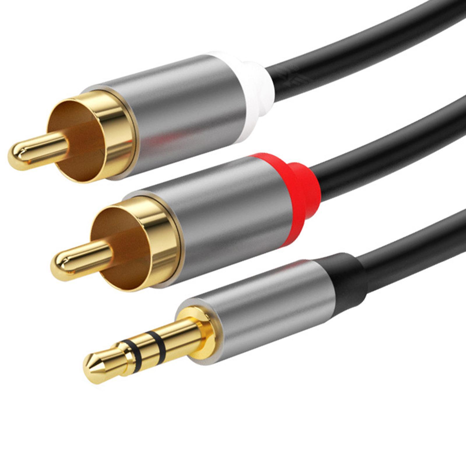 Male to 2 RCA Y Male Cable RCA Y Splitter Cord for Home Theater Phone