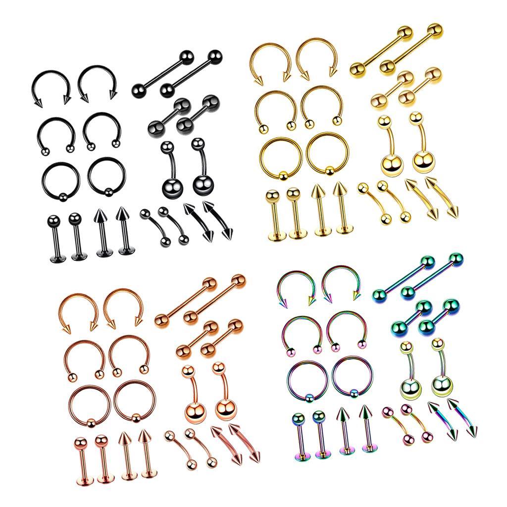 20Pcs Nose Lip  Eyebrow  Navel Belly  Piercings 6mm