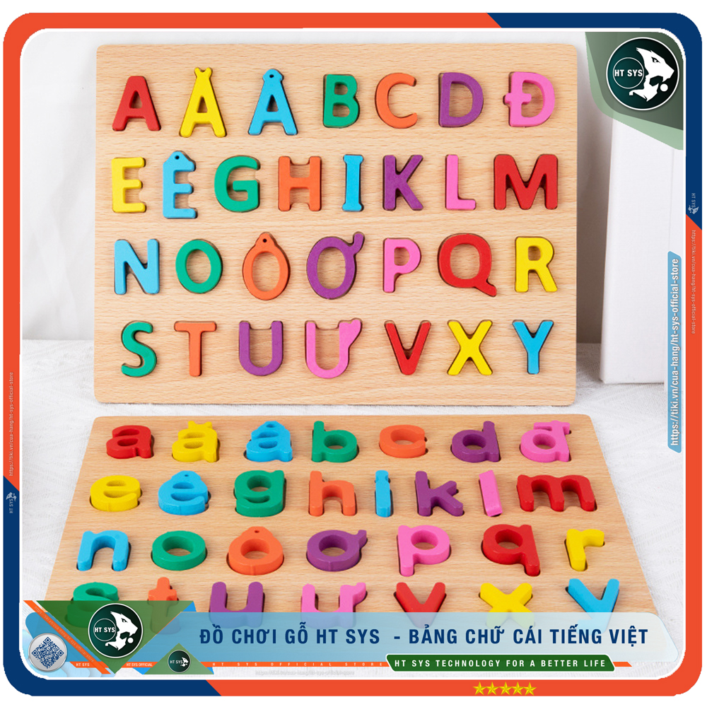 Bảng Chữ Cái Tiếng Việt Cho Bé - Chất Liệu Gỗ An Toàn - Đồ Chơi Gỗ HT SYS Giúp Giáo Dục Sớm Phát Triển Trí Tuệ - Hàng Chính Hãng