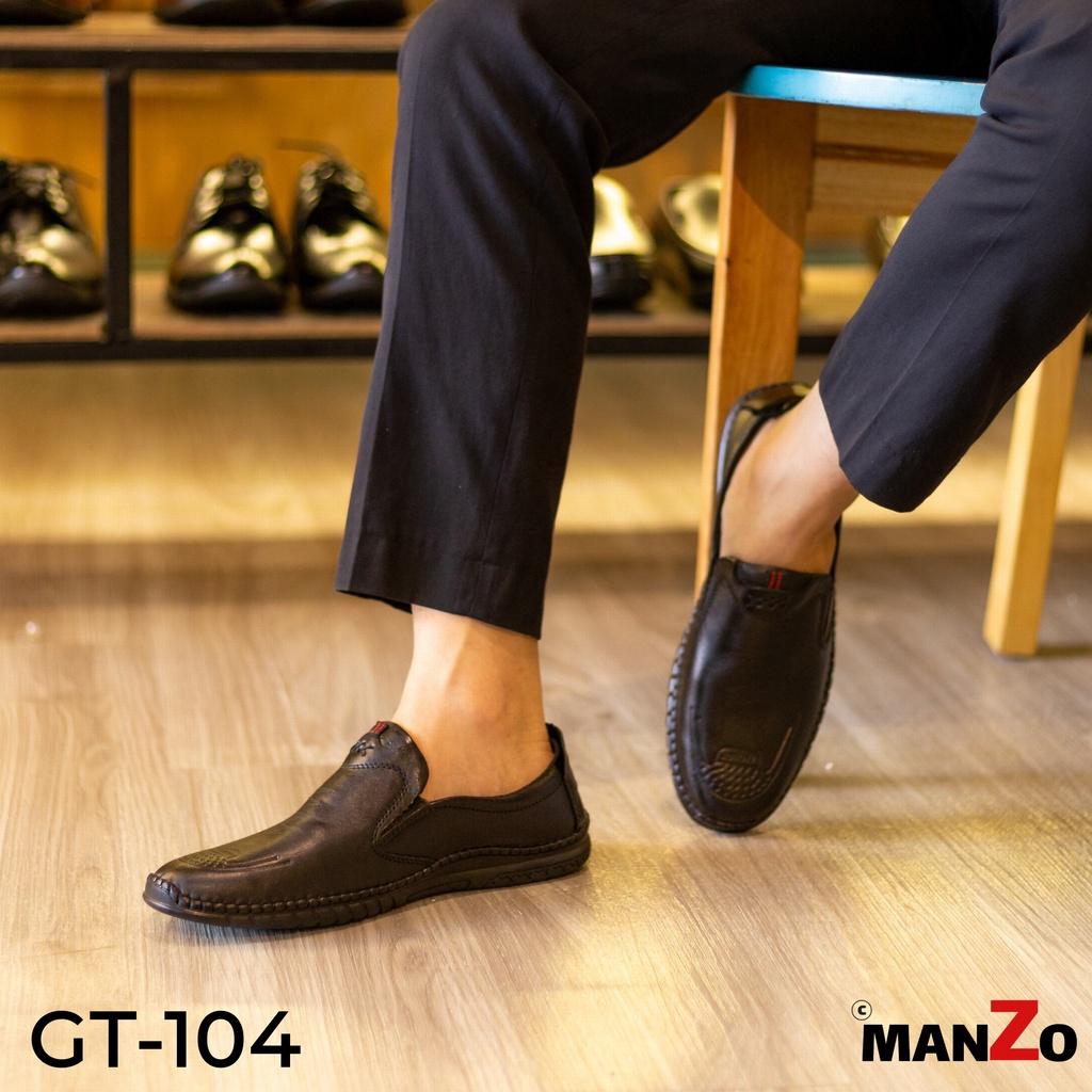 Đen &amp; Nâu - Giày lười da mềm mang rất êm chân - Bảo hành 12 tháng - Manzo store - GT 104