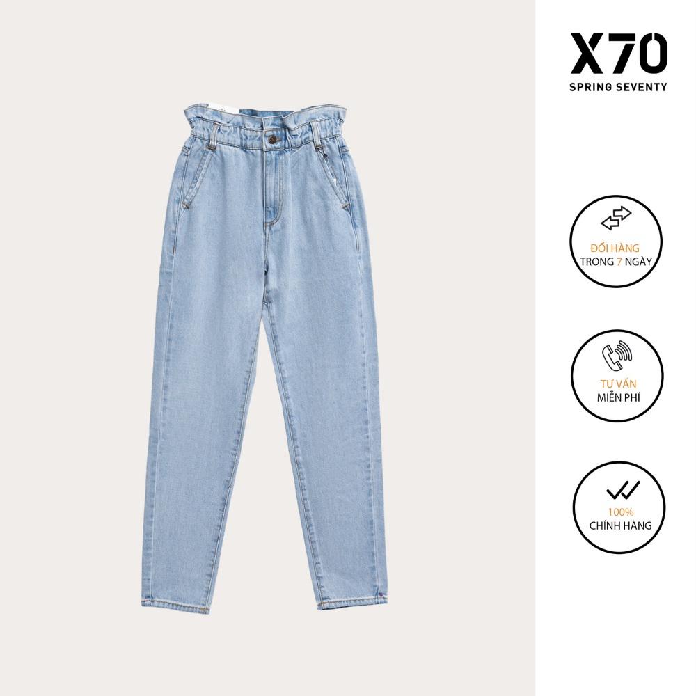 Quần Baggy Jean Nữ Thiết Kế Lưng Chun Cạp Cao Thời Trang X70 - 05650004