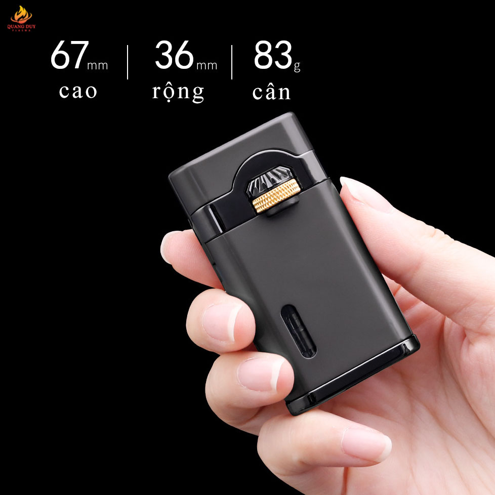 Vỏ Hộp quẹt bật lửa gas  jobon 1 tia lửa xanh đánh đá thiết kế độc lạ