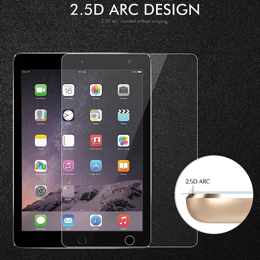 Miếng dán cường lực bảo vệ màn hình cho iPad 9.7" New 2017 / 2018 (9H / 2.5 D / 0.26 mm) - hàng nhập khẩu