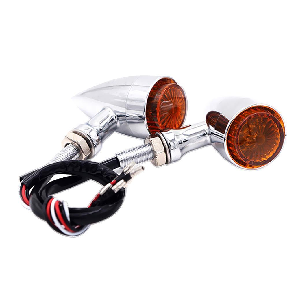 Pair Amber LED  Light Indicator For  Chopper Bobber