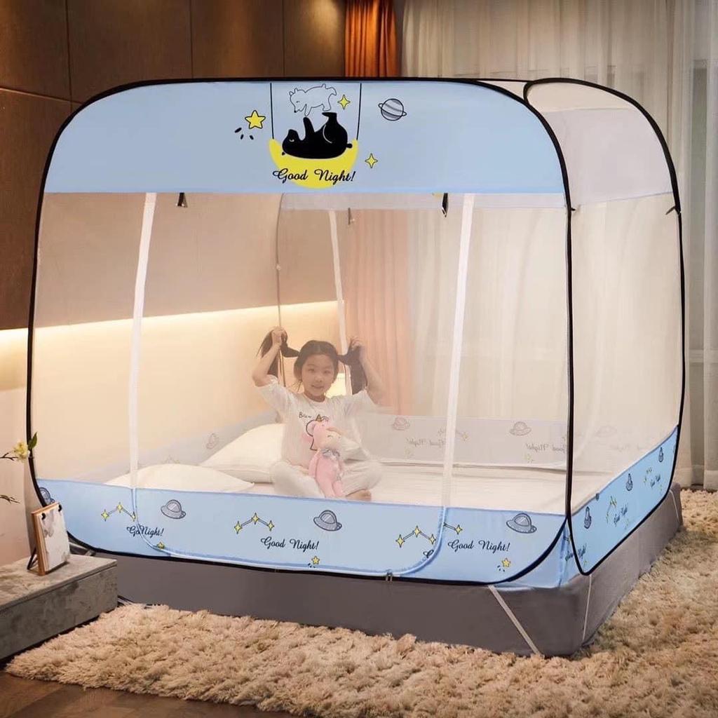 Màn mùng chụp tự bung đỉnh vuông cao cấp Size x 2m