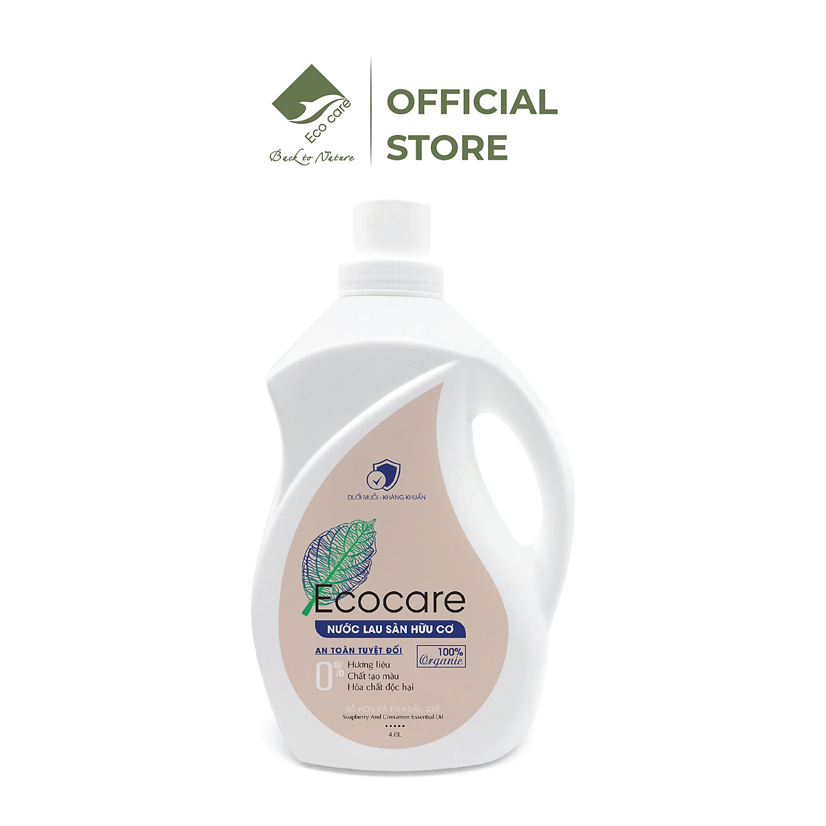 Nước lau sàn Hữu cơ đuổi muỗi hương Quế 4000ml thương hiệu Ecocare