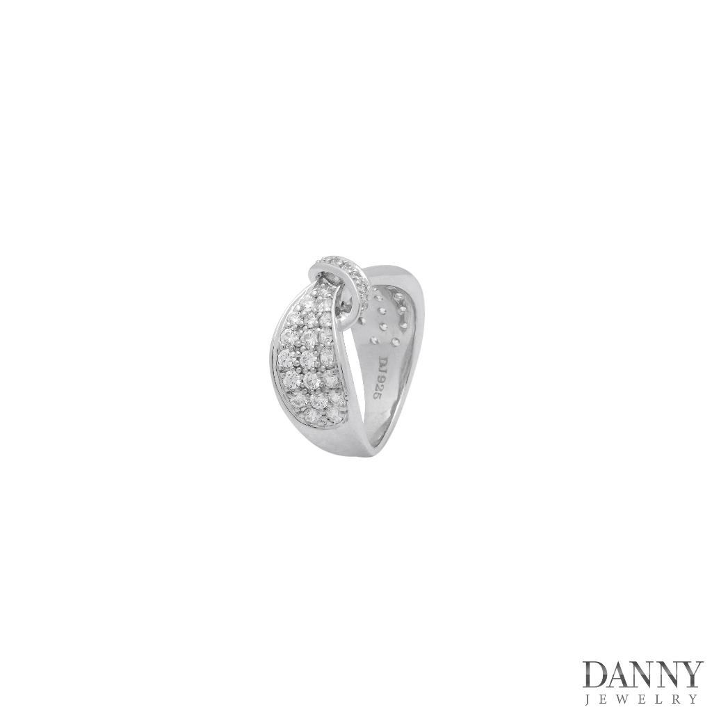 Nhẫn Nữ Danny Jewelry Bạc 925 Xi Rhodium Đính Đá CZ Thời Trang Hình Nơ KI2GZ001