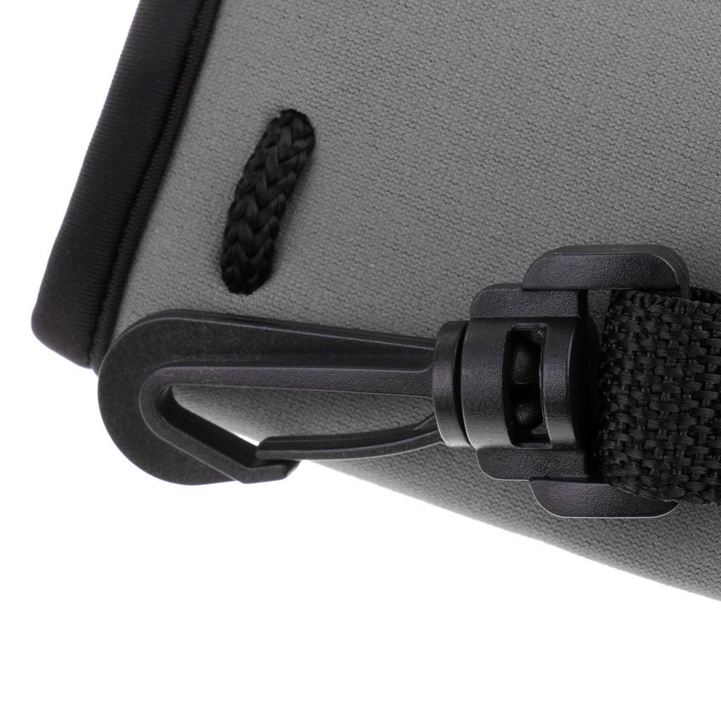 2pcs Black & Grey Neoprene Insulated 500ml Sports Drink Water Bottle Cover Sleeve Holder with Drawstring & Clip 175 x 64mm