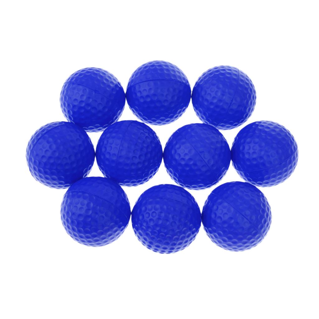 Set of 10 Golf Ball Training Practice Soft Foam Balls 42mm - Various Colors