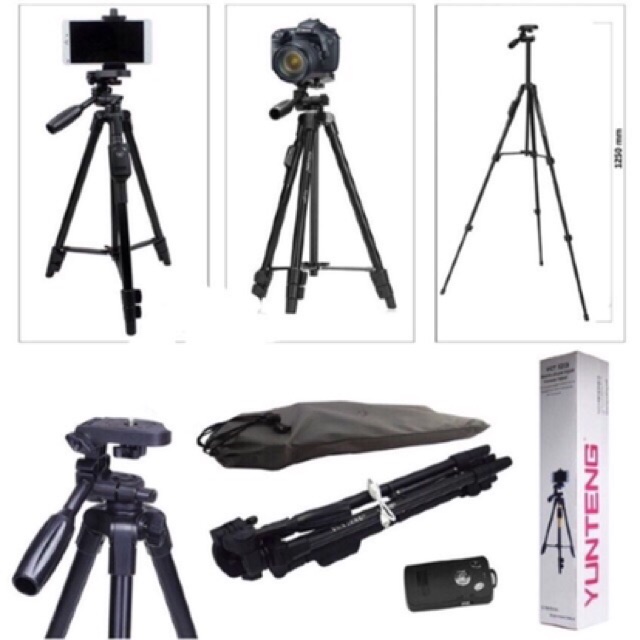 Chân giá đỡ cao cấp Tripod YUNTENG 3388 CÓ REMOTE dùng cho Máy ảnh ; Điện thoại ; Camera - JL - HÀNG CHÍNH HÃNG