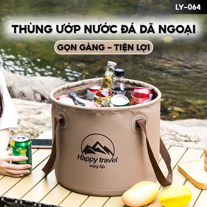 Thùng Đựng Nước Xếp Gọn Có Quai Xách Dã Ngoại Pinic Tiện Lợi Dung Tích 10 Lít 20 Lít Chất Liệu Pvc LY-064