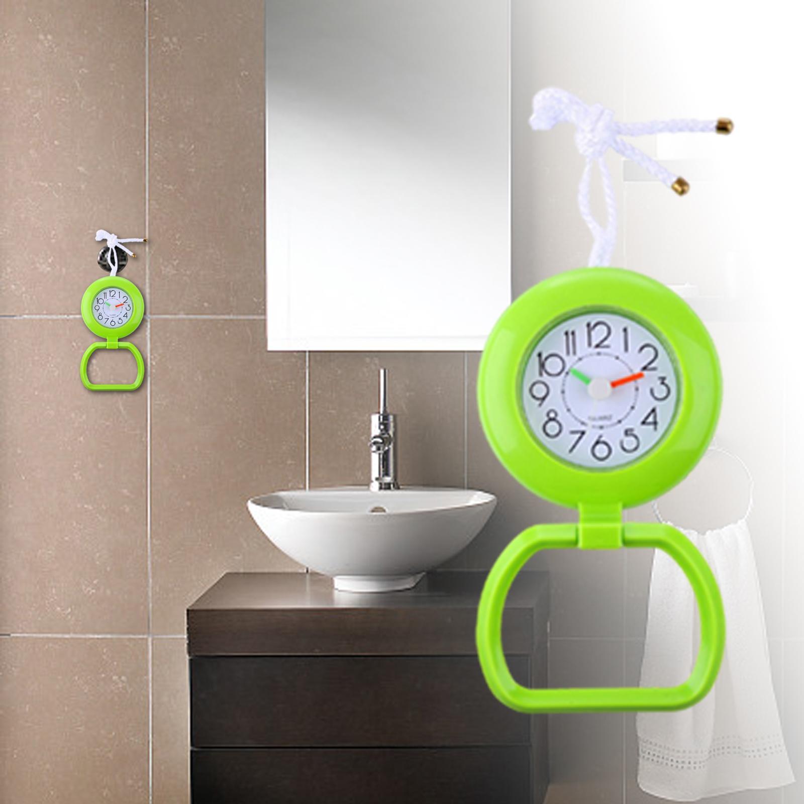 Bathroom Shower Clock Waterproof Desk Clock Wall Clock Silent Green