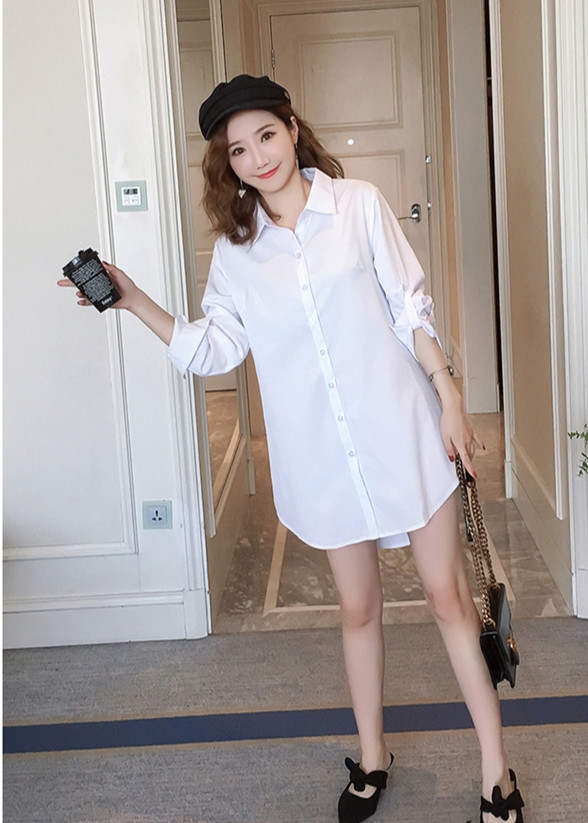 Sơ mi dáng dài cổ bẻ mặc giấu quần ĐV165
