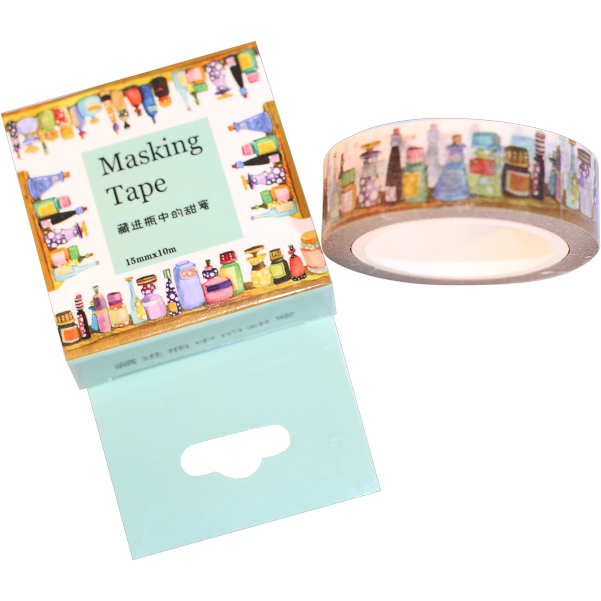 Băng Keo Giấy Trang Trí Masking Tape - Chai Lọ