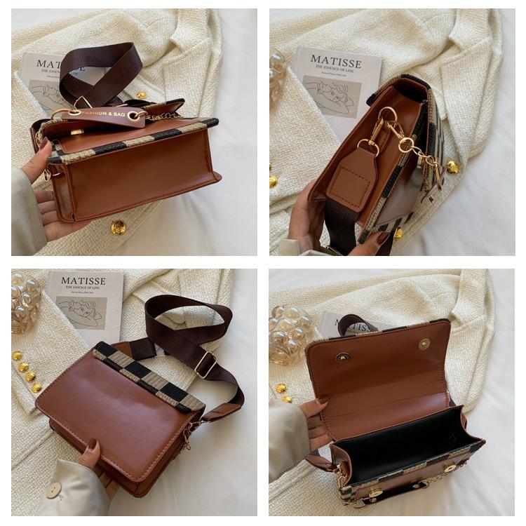 Túi đeo chéo nữ đẹp kẻ caro dây đeo bản to phong cách năng động thời trang hàn Quốc