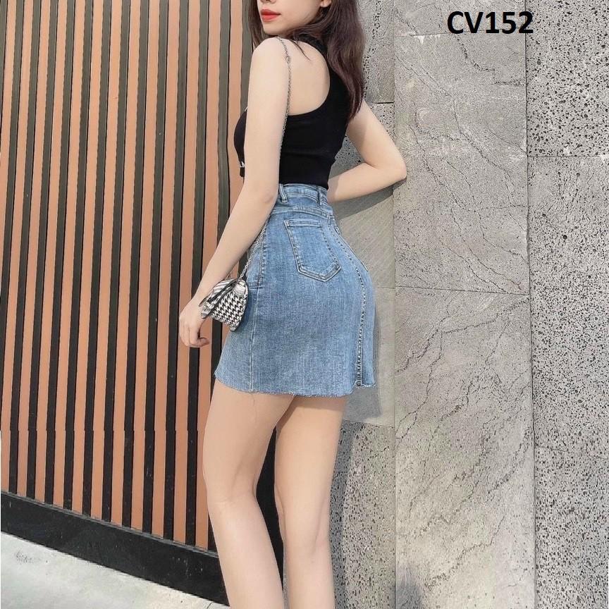 Chân Váy Ngắn Jean Co Giãn Có Lót Quần CV152