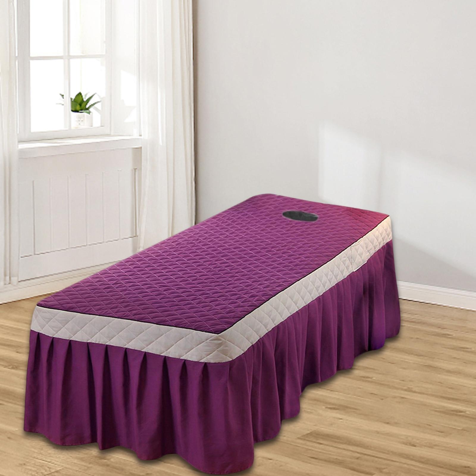 SPA Massage Table Skirt Beauty Bed Quilted Sheet with Valance