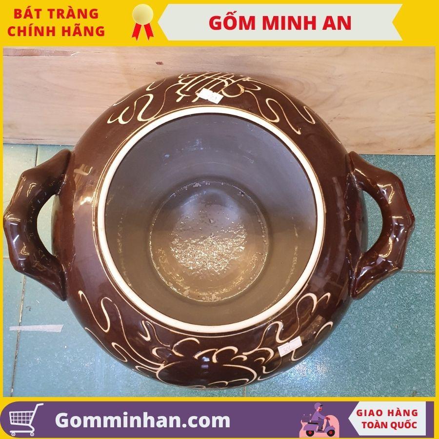 Hũ đựng gạo Tài Lộc dung tích 30l đựng 25kg gạo Gốm Bát Tràng- Gốm Minh An