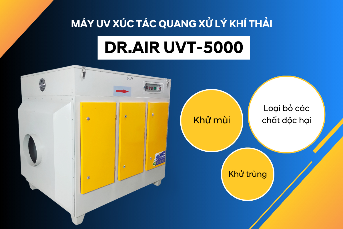 Máy UV xúc tác quang xử lý khí thải Dr.Ozone UVT-5000 - Lưu lượng xử lý: 5000 m3/h - Hàng chính hãng