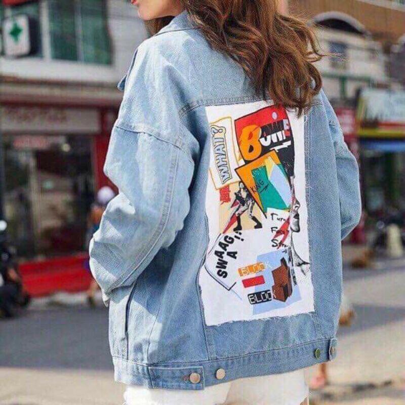 Áo khoác jeans xanh nam nữ BONI