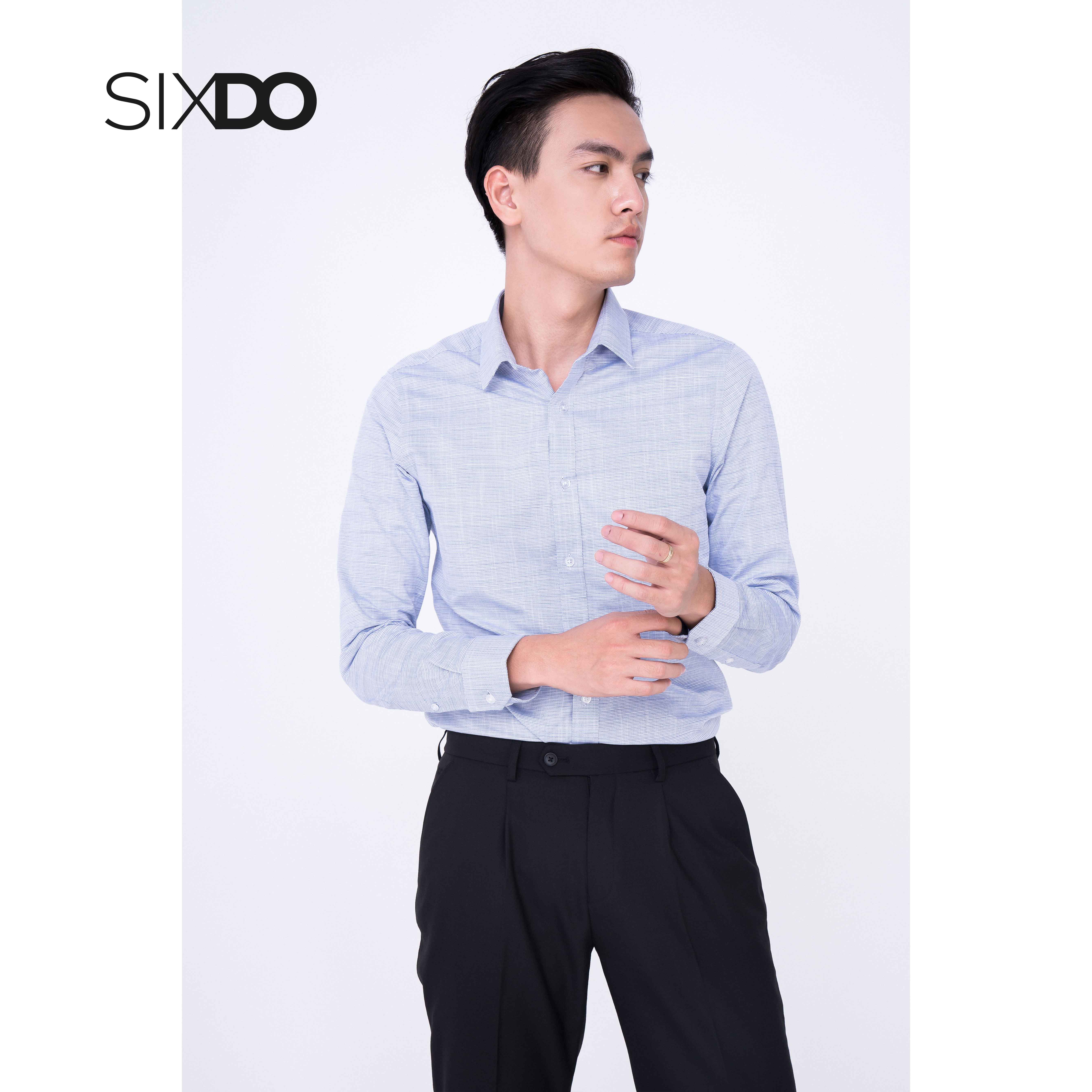 Áo sơ mi xanh nam SIXDO