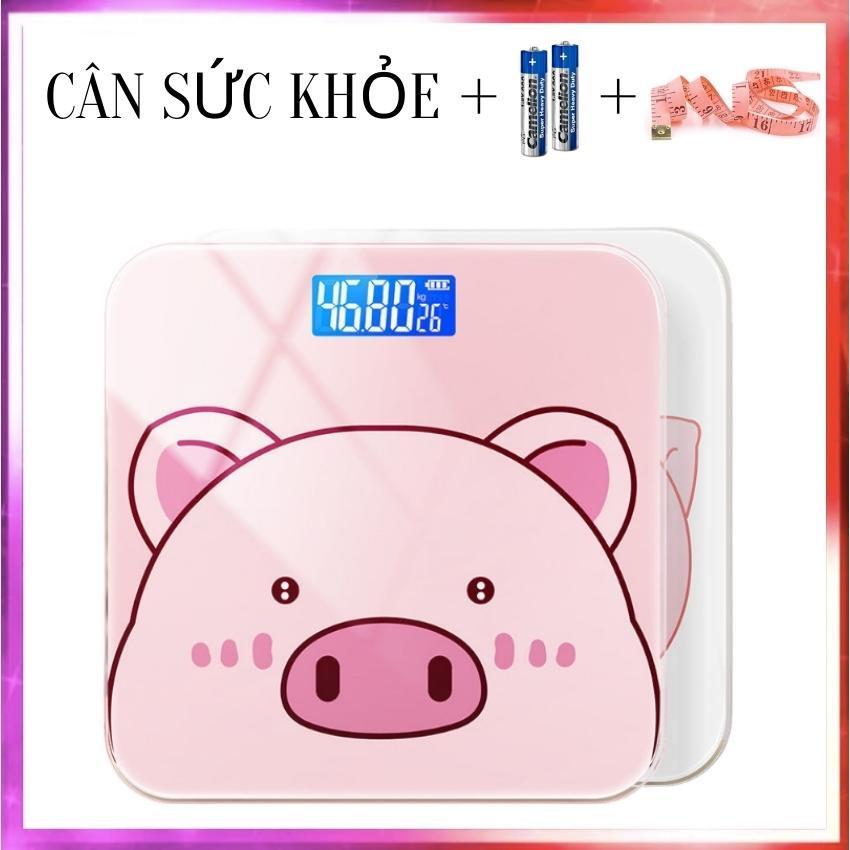 CÂN SỨC KHỎE ĐIỆN TỬ THÔNG MINH HÌNH HEO CỰC HOT, CÂN ĐIỆN TỬ MINI - BỀN TỐT, ĐỘ CHÍNH XÁC CAO, CHỊU LỰC ĐẾN 180KG