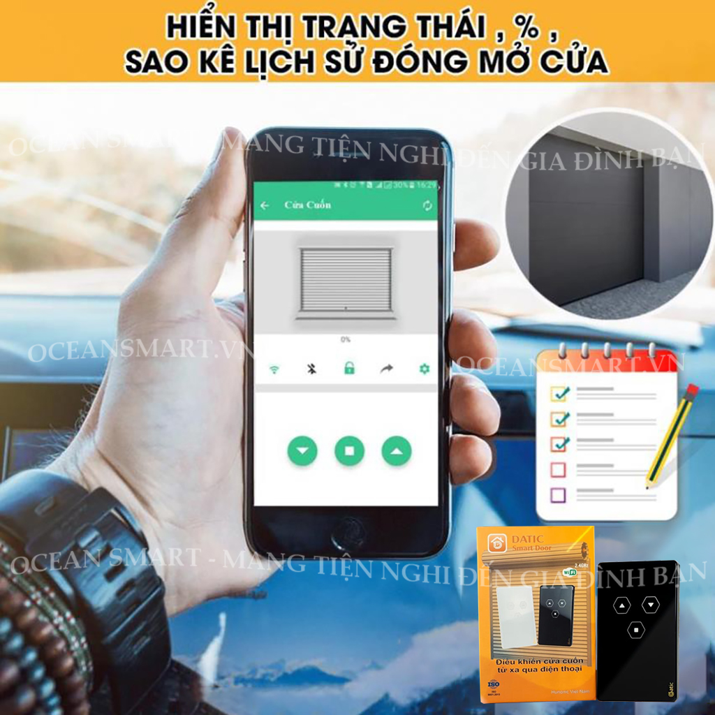 Công Tắc Cửa Cuốn Thông Minh Datic Door, Công Tắc Cửa Cuốn Điều Khiển Từ Xa Bằng Điện Thoại - DTDOOR