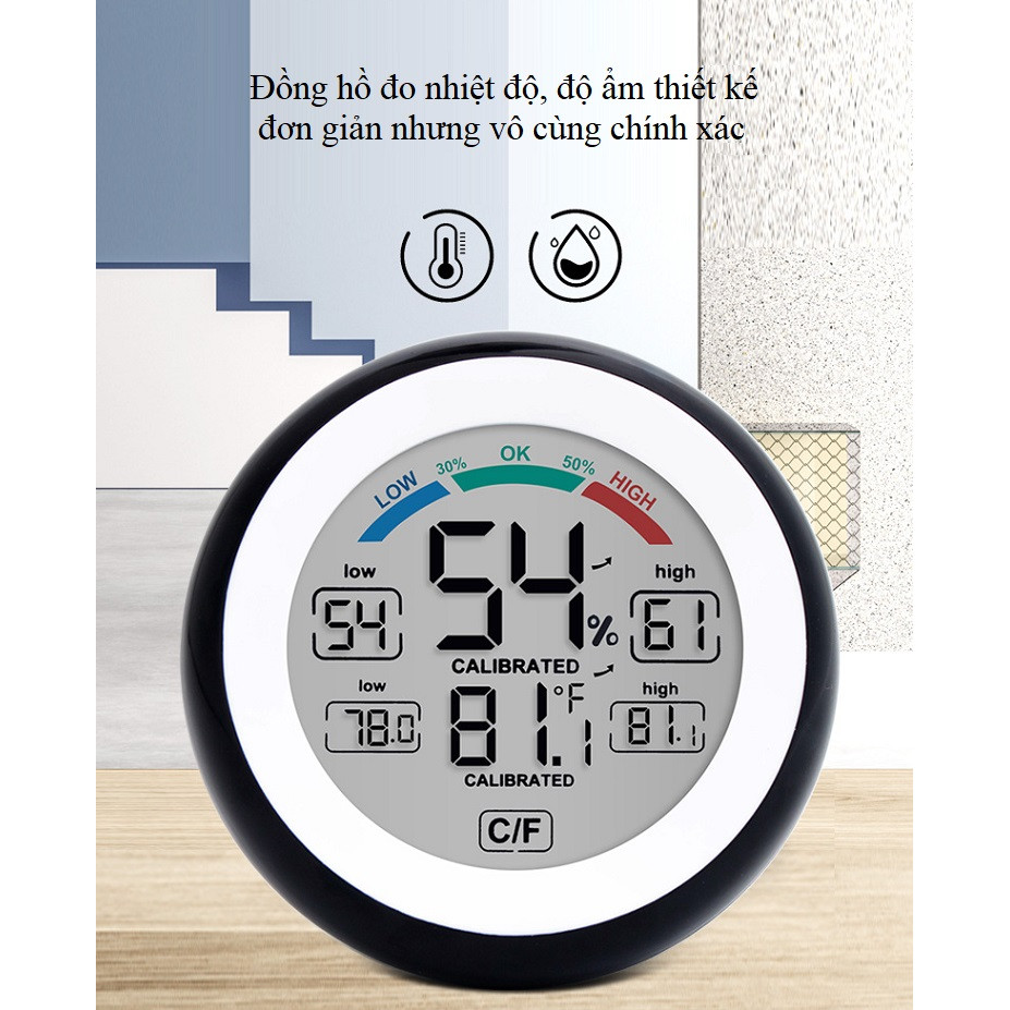Nhiệt kế treo tường để bàn đo nhiệt độ, độ ẩm trong phòng model 3305F - Giao màu ngẫu nhiên