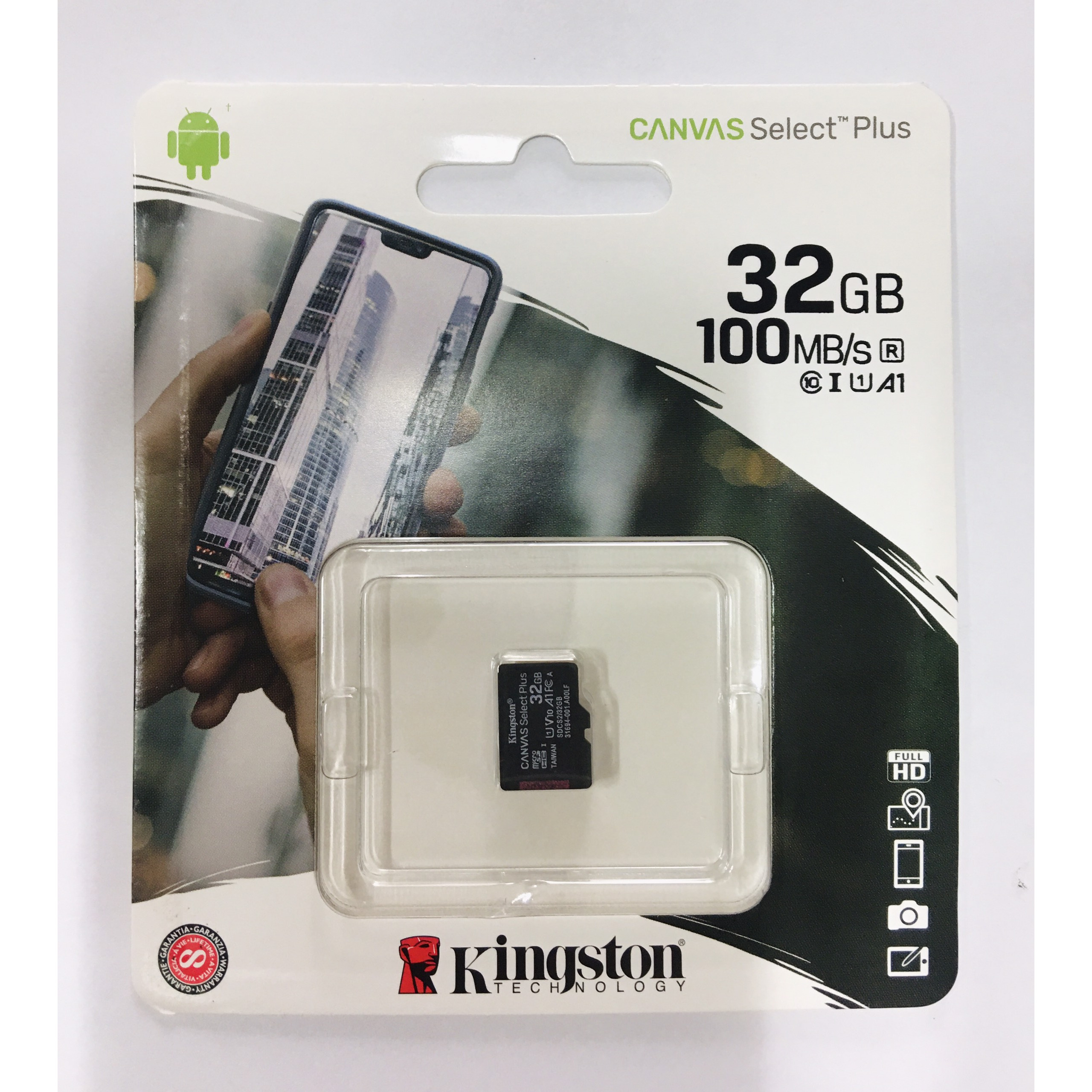 Thẻ nhớ Kingston microSDHC Canvas Select Single Pack no Adapter 32GB - Hàng Chính Hãng