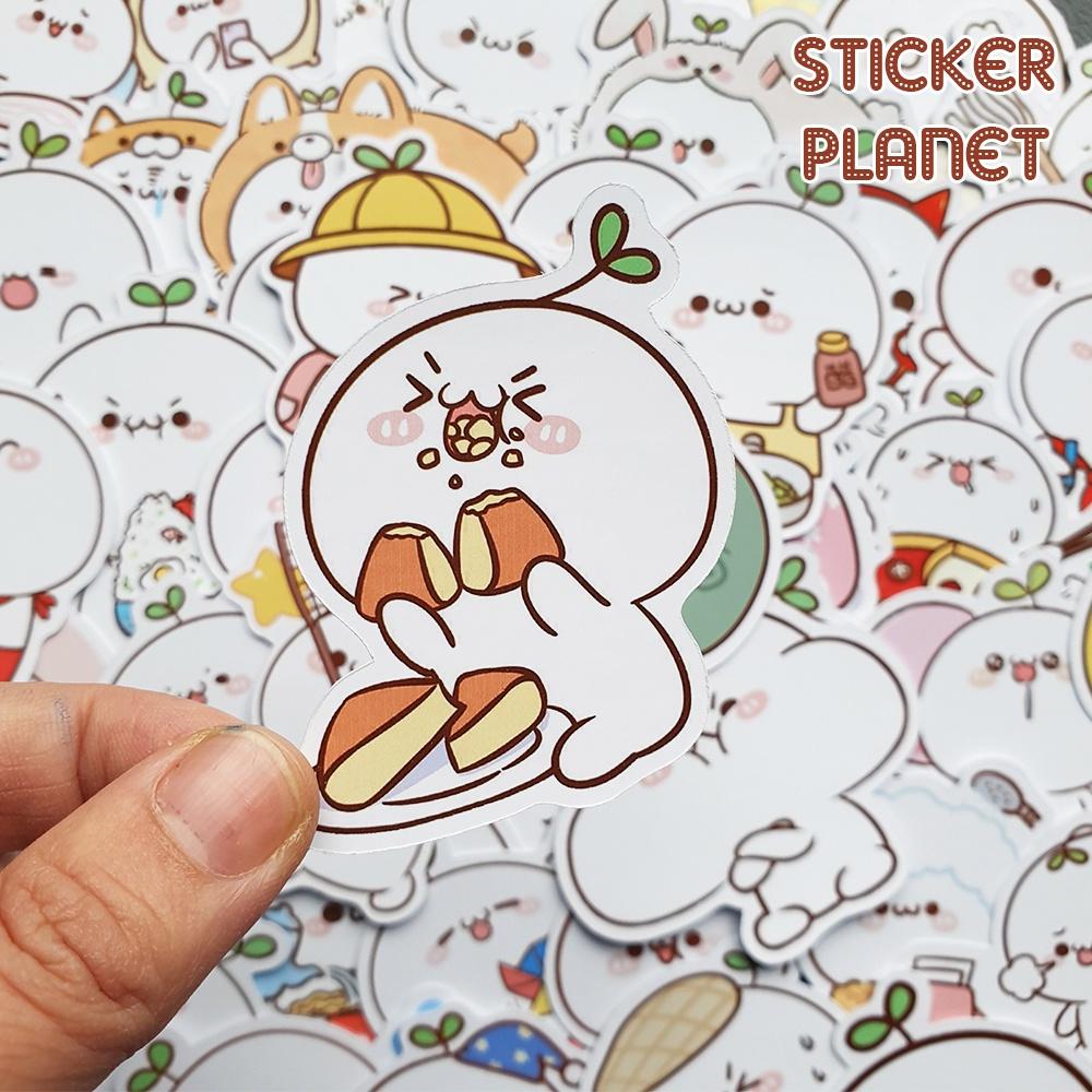 Sticker rau mầm tina bé mầm cute dễ thương trang trí mũ bảo hiểm, đàn, guitar, ukulele, điện thoại