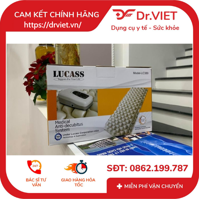 [HCM]Đệm chống loét Lucass LC389 cao cấp công nghệ Mỹ-Dùng cho người già người ốm nằm lâu ngày tránh lỡ loét do phải nằm lâu ngày, giảm đau nhức khi không muốn vết đau tiếp xúc trực tiếp với giường chiếu, tạo cảm giác êm