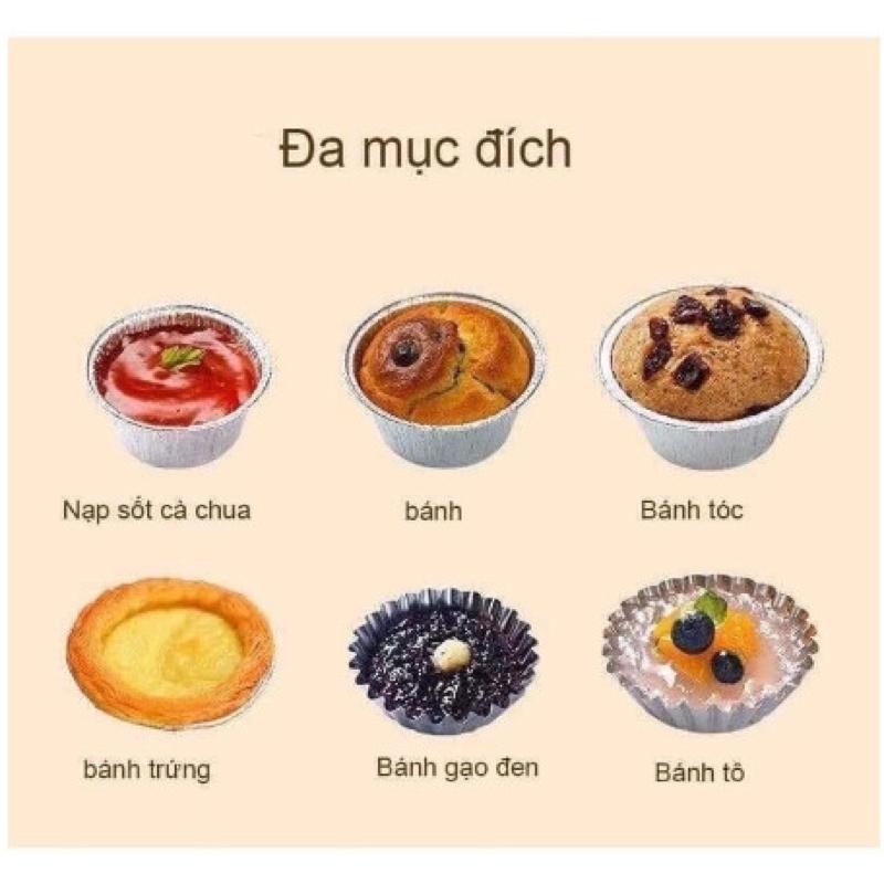 Set 200 khay bạc nướng, bát, cốc bạc, khay nhôm nướng tiện lợi