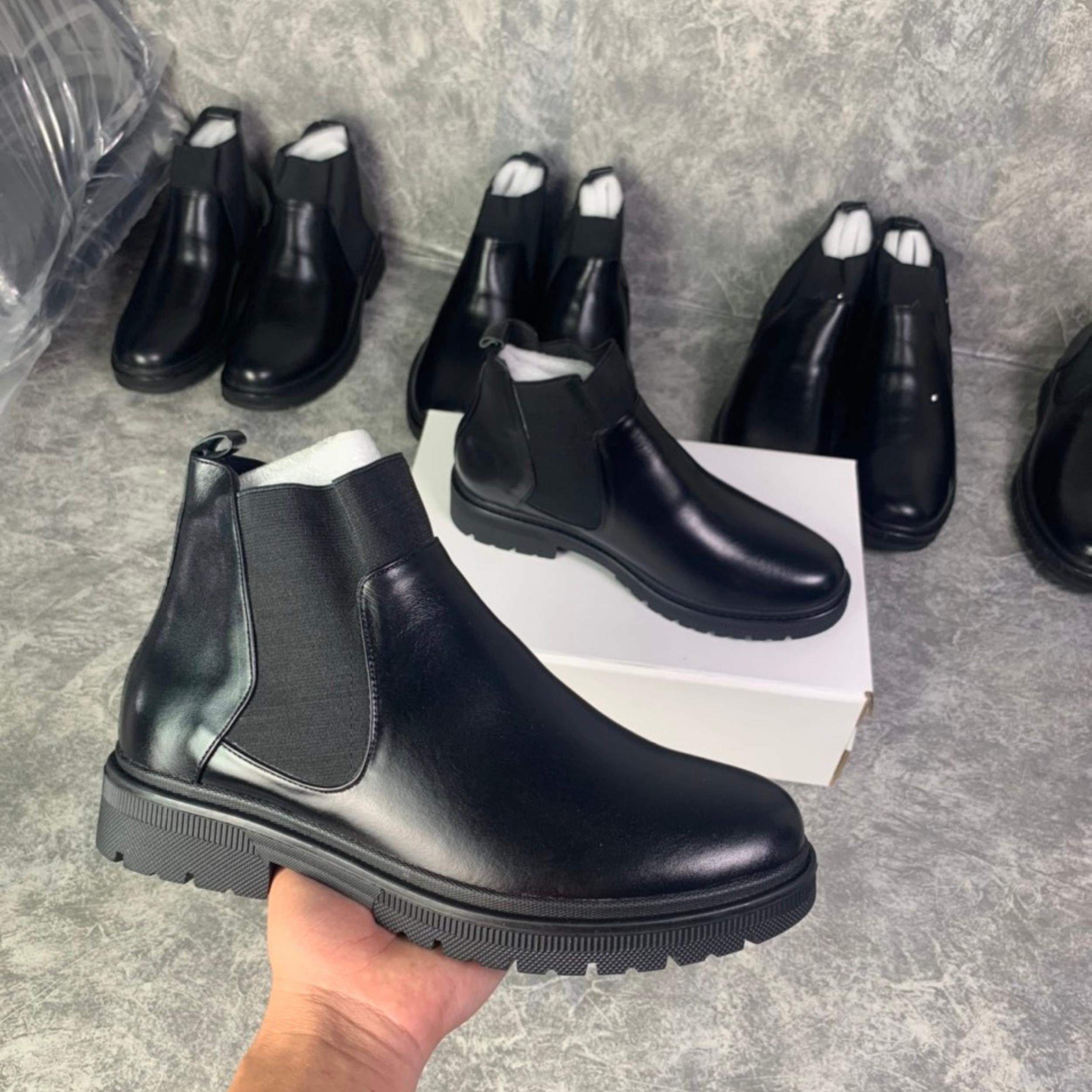 Giày boot nam chelsea da nguyên tấm cao cấp
