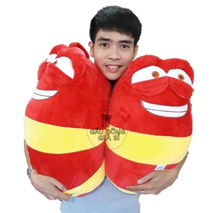GẤU BÔNG SÂU LARVA ĐỒ CHƠI ẤU TRÙNG TINH NGHỊCH VÀNG 60cm CAO CẤP VẢI MỊN