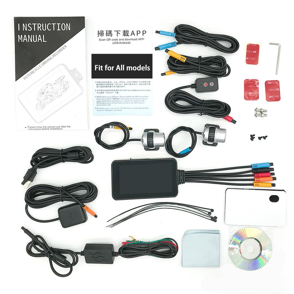 Đầu Ghi Hình Xe Máy Dashcamera 1080P Ống Kính Kép Đầu Ghi Hình Xe Máy Camera Hành Động Thể Thao 4 "Màn Hình LCD Phù Hợp Cho Các Dòng Máy