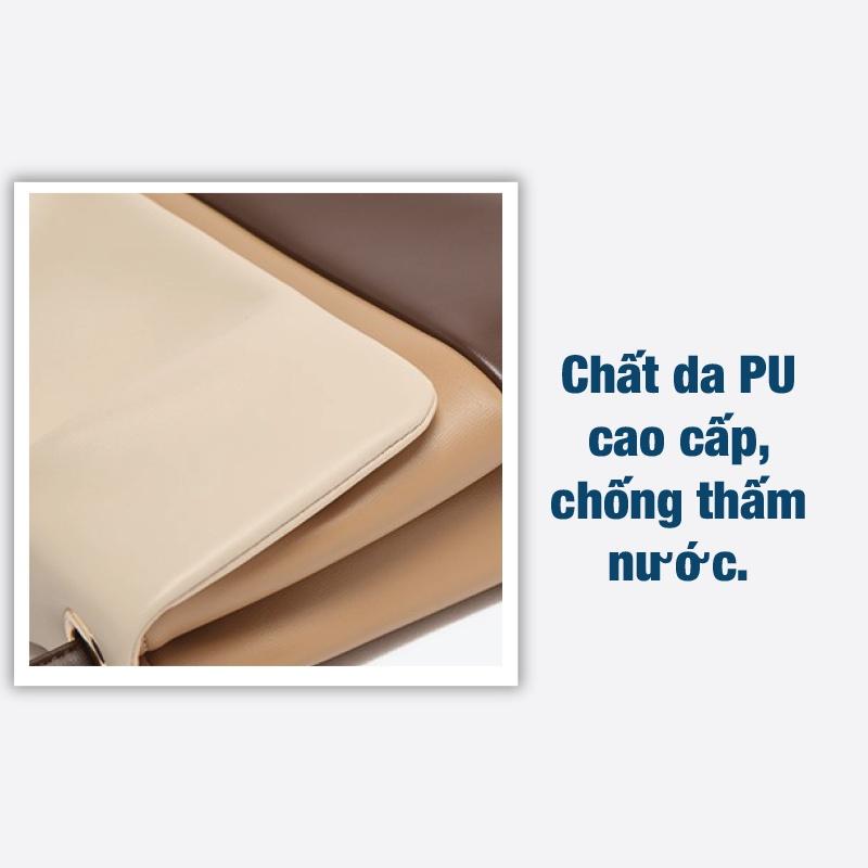 Túi xách kẹp nách nữ chính hãng MICOCAH dáng công sở thời trang phối màu Vintage da cao cấp MC121