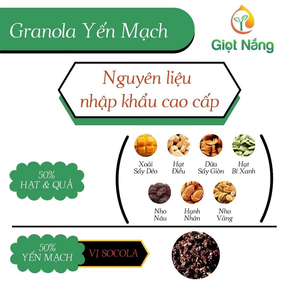 Hạt granola siêu hạt ăn kiêng giảm cân không đường nhiều chất dinh dưỡng tốt cho sức khỏe hộp 500g từ Nông Sản Giọt Nắng