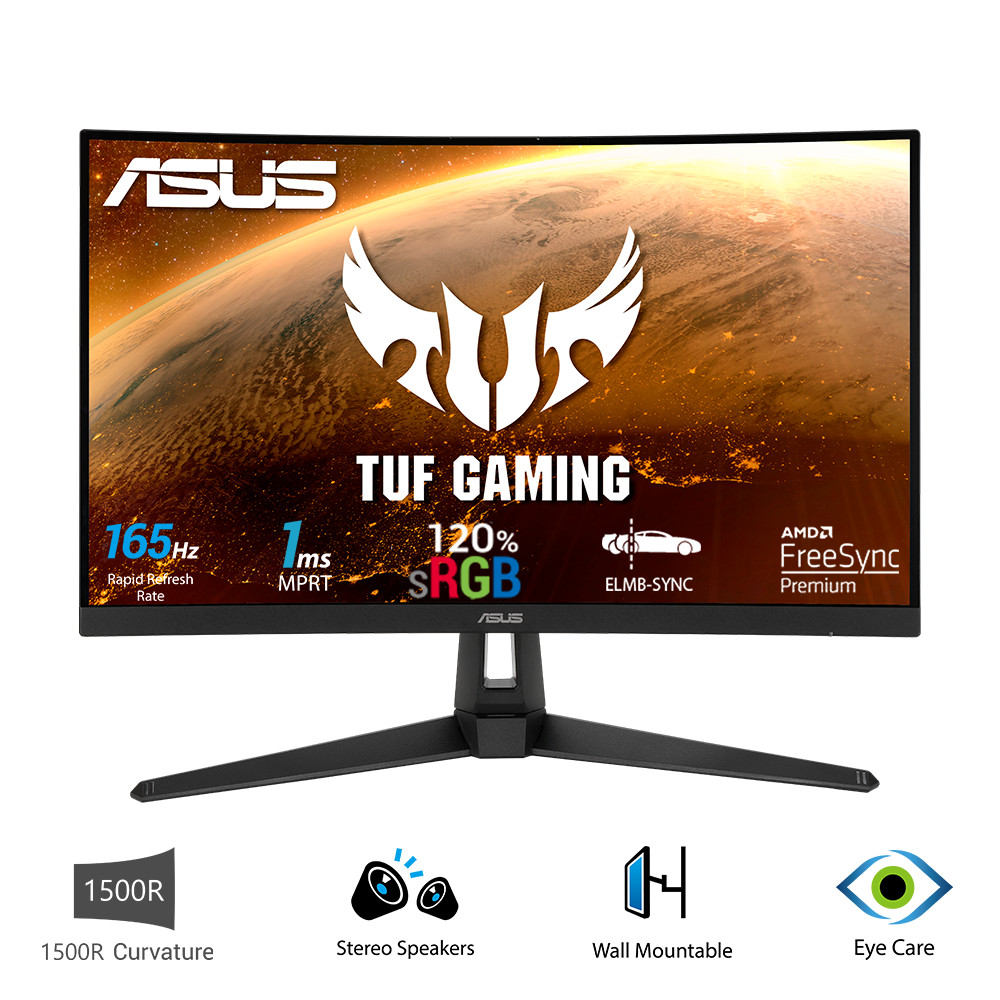 Màn Hình Cong Chuyên Game TUF Gaming VG27VH1B 27 inch Full HD (1920x1080) 165Hz/ 1ms/ Adaptive-sync/ FreeSync Premium/ Công nghệ Extreme Low Motion Blur - Hàng Chính Hãng