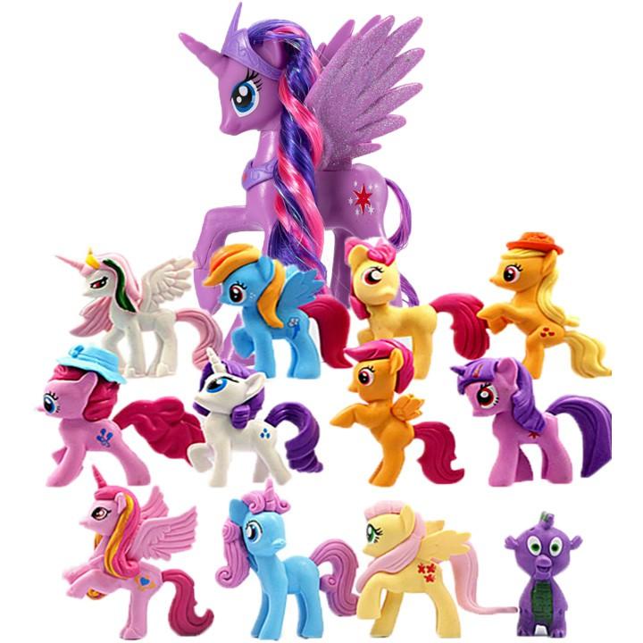 13 Ngựa Thiên Thần Pony (12 Ngựa Size 6cm-8cm+1 Ngựa 14cm