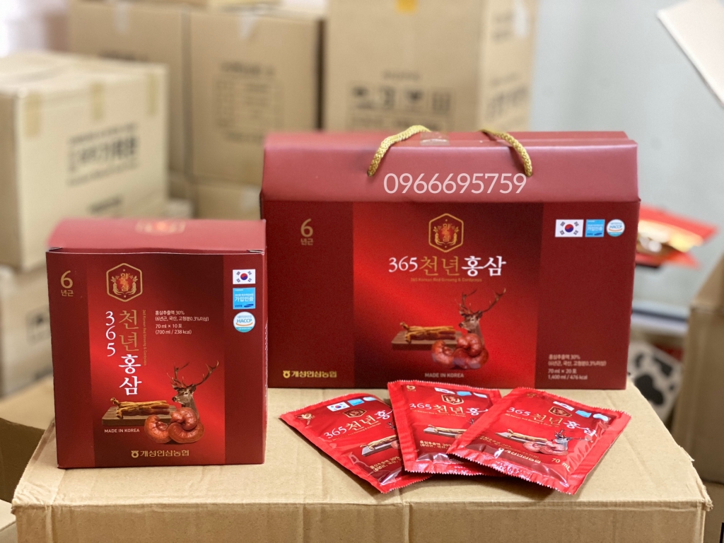 Nước hồng sâm nhung hươu linh chi hộp 70ml*20 gói - Bồi bổ sức khỏe