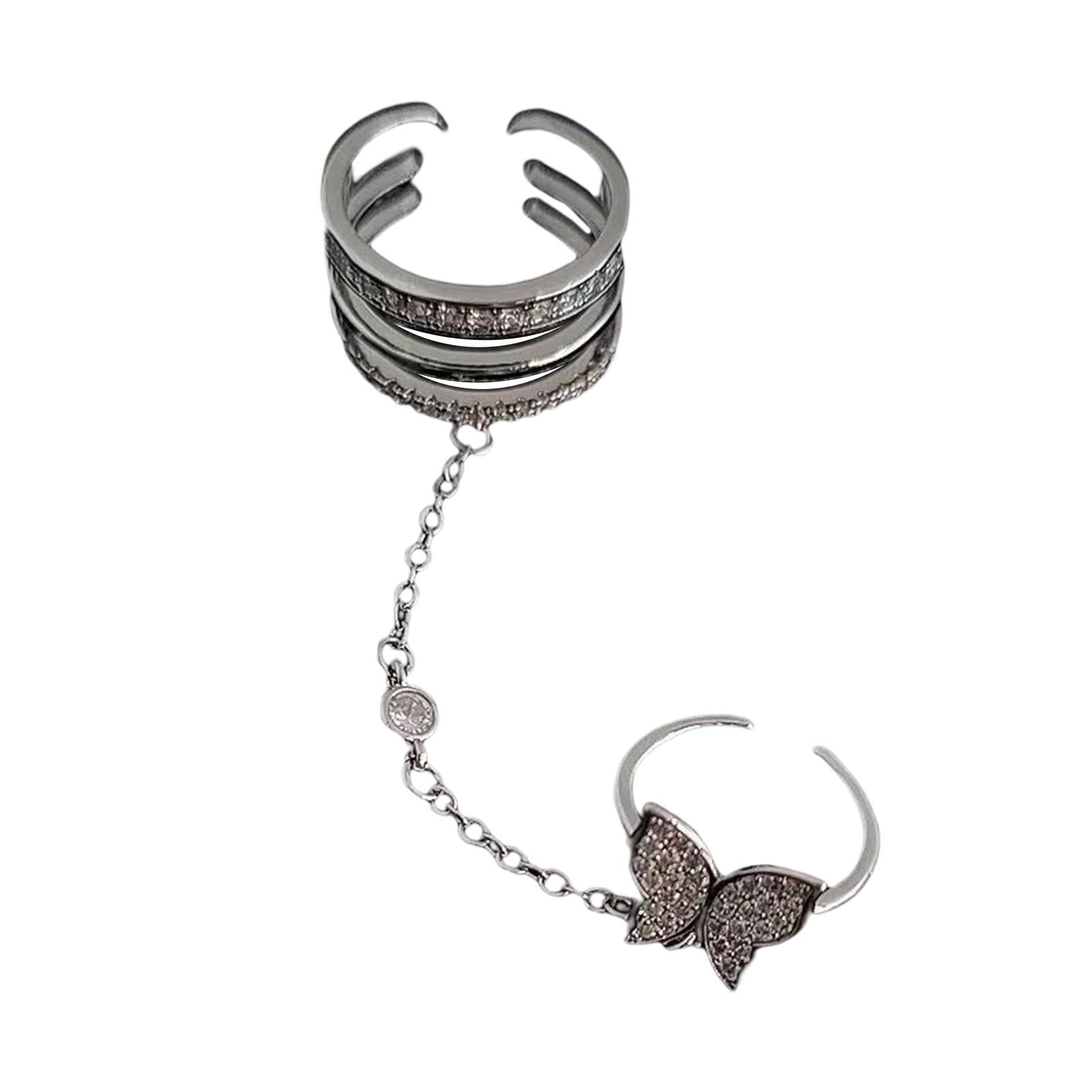 Butterfly Chain  Fringe Hip Hop Adjustable Rhinestone Y2K Punk for Women