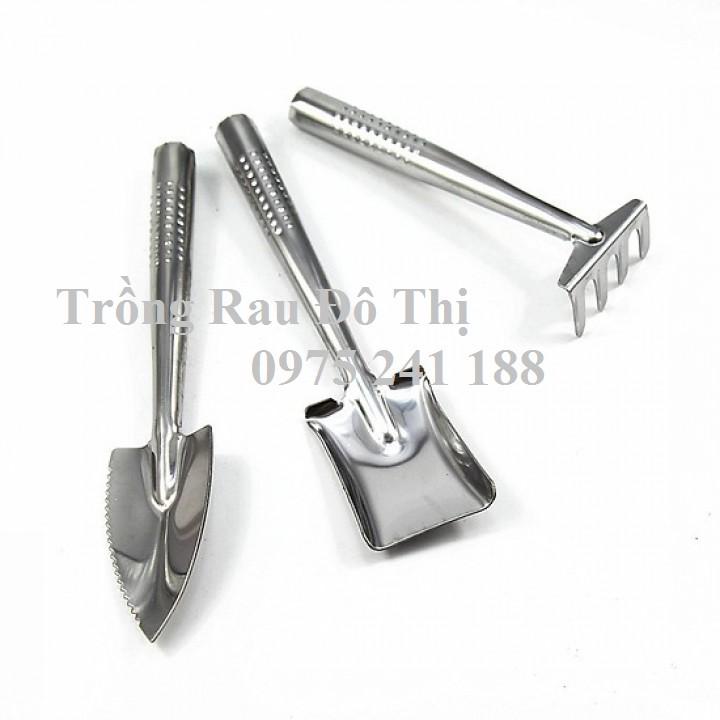 Bộ dụng cụ làm vườn cầm tay 3 món bằng inox