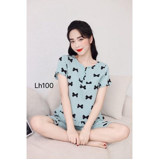 Quần áo mặc nhà cổ vuông lụa hàn mát đẹp