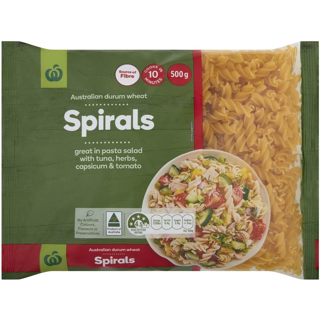 Nui xoắn nhập khẩu Úc Woolworths - Spirals gói 500g