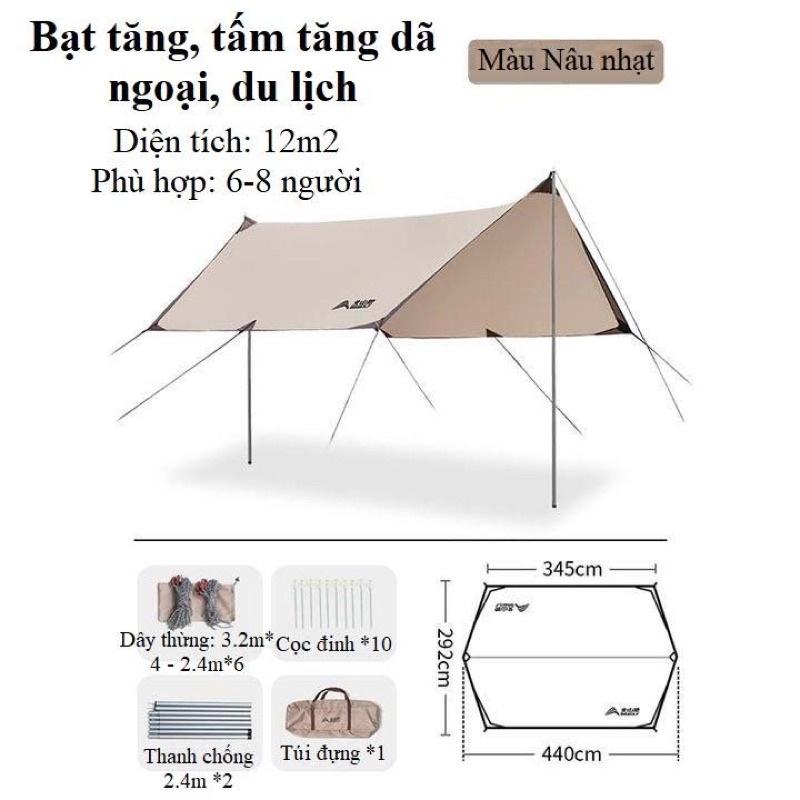 Bạt tăng, tấm tăng lục giác 12m2 BSWOLF- Cắm trại, dã ngoại, phượt cho gia đình, teambuilding 6-8 người.