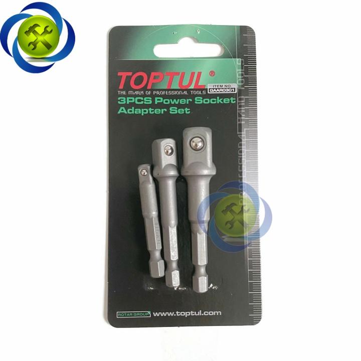 Bộ ba đầu chuyển lục giác sang bulong TOPTUL GAAR0301 1/2 & 3/8 & 1/4