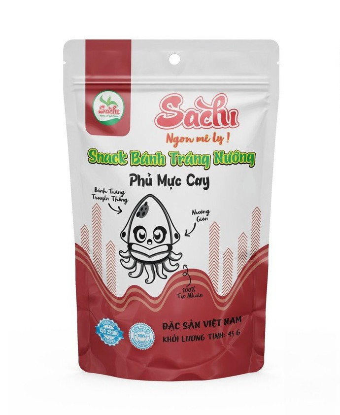 Bánh Tráng Nướng Tẩm Vị Mực Cay Sachi 45gram